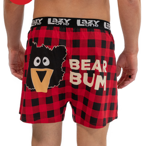 LazyOne - Men's Funny Boxer Bear Bum Plaid