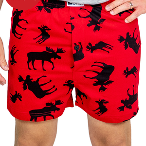 Red Classic Moose Boxer