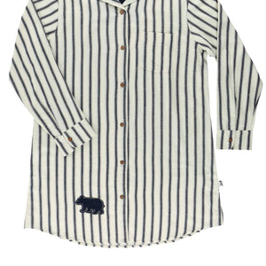 Ticking Bear Button Down Night Shirt