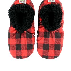 Moose Plaid Fuzzy Feet