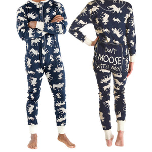 Adult Onesie Flapjack Classic Moose Blue by LazyOne