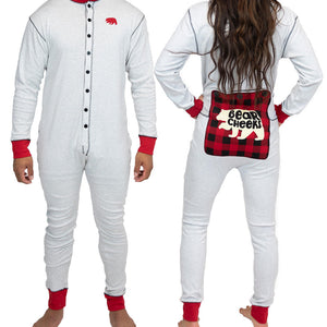 Grey Bear Cheeks Adult Onesie Flapjack