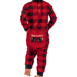 Bear Cheek Plaid Infant Onesie Flapjack