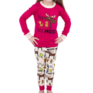 Duck Duck Moose Pink Kid's Long Sleeve PJ's