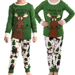 Moose Hug Green Kid PJ