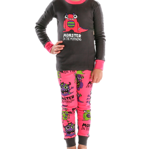 Monster in the Morning Girl Kid PJ Set