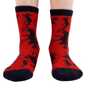 Red Classic Moose Kid Sock