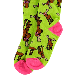 Don't Moose Pink Kid Sock