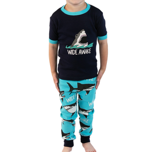 Wide Awake Shark Kid PJ Set