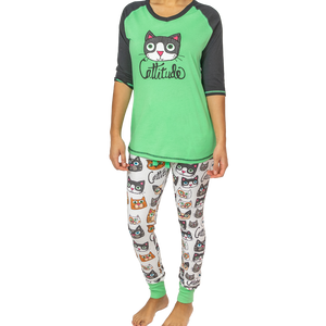 Cattitude Women's Cat Legging Set
