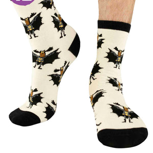 Bat Moose Crew Sock