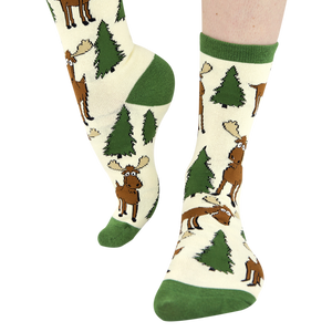 Moose Hug Green Sock