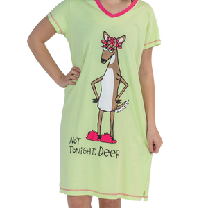 Not Tonight, Deer Vneck Nightshirt