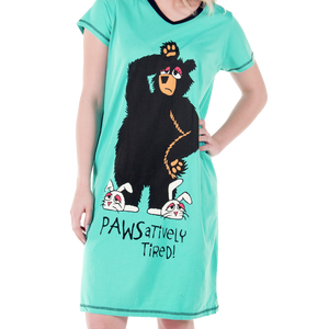 Pawsitively Tired Vneck Nightshirt