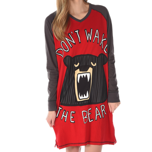 Don't Wake Bear Vneck Nightshirt